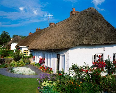 Thatched Cottages, Adare, Co Limerick, Ireland Foto de stock - Con derechos protegidos, Código: 832-02254783