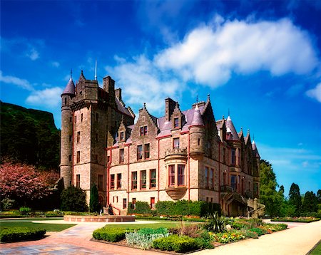 Low angle view of a castle, Belfast Castle, Belfast, County Antrim, Northern Ireland Foto de stock - Con derechos protegidos, Código: 832-02254819