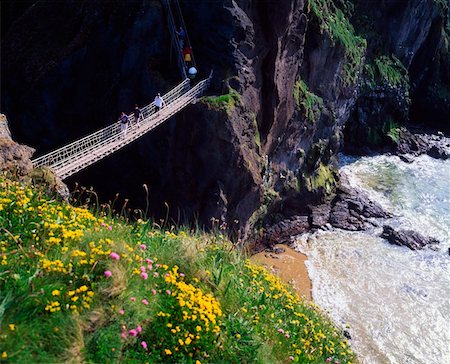 Carrick-a-Rede Rope Bridge, Co Antrim, Ireland Stock Photo - Rights-Managed, Code: 832-02254904