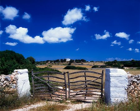 farm fence gate - Menorca Landscape near Cuidadela with Typical Farm Gate Stock Photo - Rights-Managed, Code: 832-02255147