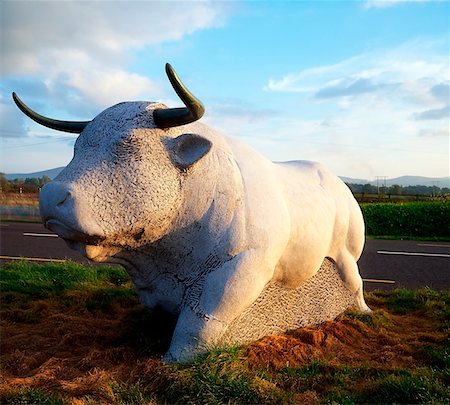 Nenagh, Co Tipperary, Ireland, Sculpture of a bull Foto de stock - Con derechos protegidos, Código: 832-02255243
