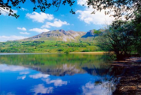 Castlegal Mountain, Glencar Lough County Sligo, Ireland; Mountain reflected in lake Stock Photo - Rights-Managed, Code: 832-02255301