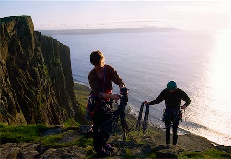 Fair Head, County Antrim, Ireland Rock climbers ascending Stock Photo - Rights-Managed, Code: 832-02255310