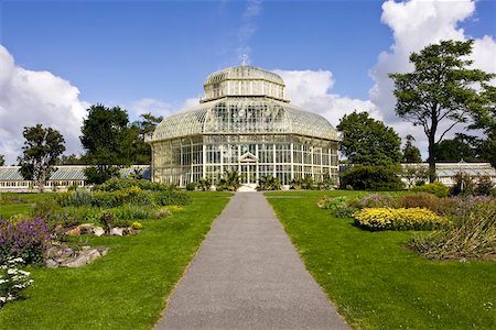 Botanic Gardens, Dublin City, Ireland; Exterior of greenhouse Fotografie stock - Rights-Managed, Codice: 832-02255645