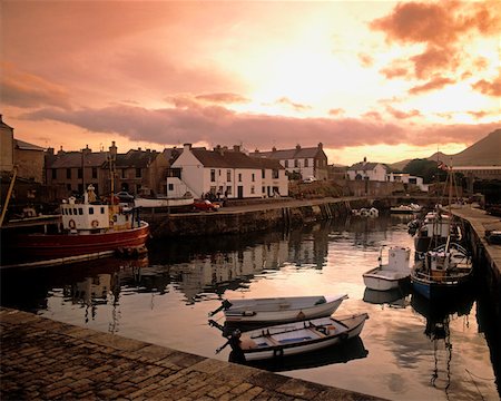 european town night - Fishing village in Ireland Stock Photo - Rights-Managed, Code: 832-02252421