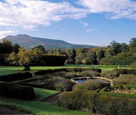 Parterre & Fountain, Kilruddery, Bray, Co Wicklow, Ireland Foto de stock - Con derechos protegidos, Código: 832-02252575