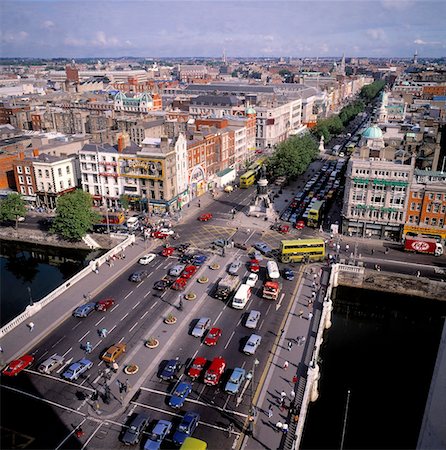 people busy viewed from above - O'Connell Street, Dublin, Ireland Stock Photo - Rights-Managed, Code: 832-02252777