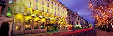 panoramic christmas lights photos - The Gresham Hotel Dublin, O'Connell Street, Dublin, Ireland Stock Photo - Rights-Managed, Code: 832-02253193