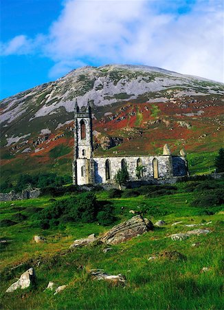 Dunlewy église, Mount Errigal, Co Donegal, Irlande Photographie de stock - Rights-Managed, Code: 832-02253368