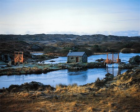 fishing lodge - Recess, Connemara, Co Galway, Ballinahinch, Ireland Stock Photo - Rights-Managed, Code: 832-02253545