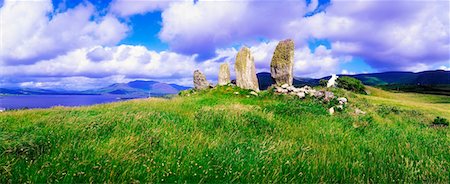 ring of kerry - Co Kerry, Standing Stones, Waterville Lake Currane Foto de stock - Con derechos protegidos, Código: 832-02253730