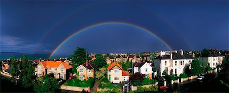 Rainbow over Housing, Monkstown, Co Dublin, Ireland Stock Photo - Rights-Managed, Code: 832-02253779