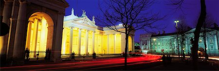 road panoramic blurred - Dublin, Bank Of Ireland By Night, College Green Stock Photo - Rights-Managed, Code: 832-02253833