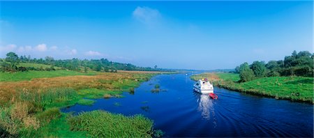 Boat in the river, Shannon-Erne Waterway, Keshcarrigan, Republic Of Ireland Fotografie stock - Rights-Managed, Codice: 832-03232309