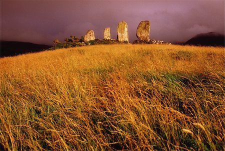 standing stones of ireland - Waterville, County Kerry, Ireland; Eightercua standing stones Stock Photo - Rights-Managed, Code: 832-03232939