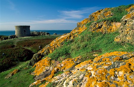 sea defence - Ireland's Eye, County Dublin, Ireland; Martello tower on island Stock Photo - Rights-Managed, Code: 832-03233061