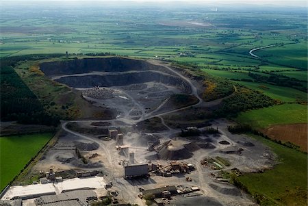 quarry - Roadstone Quarry, Hill of Allen, County Kildare, Ireland; Aerial of mining site Stock Photo - Rights-Managed, Code: 832-03233105