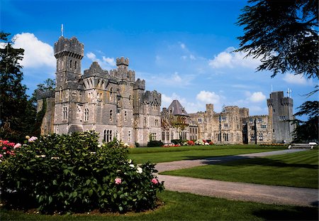 Ashford Castle, County Mayo, Ireland; Exterior of a 13th Century castle Stock Photo - Rights-Managed, Code: 832-03233129