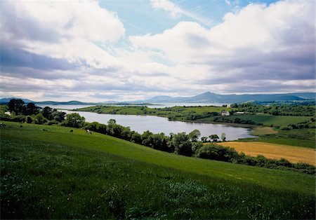 Ireland;  Field and lake Stock Photo - Rights-Managed, Code: 832-03233130