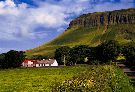 simsearch:832-03233688,k - Ben Bulben, Co Sligo, Ireland, Cottage below a large rock formation Stock Photo - Rights-Managed, Code: 832-03233364
