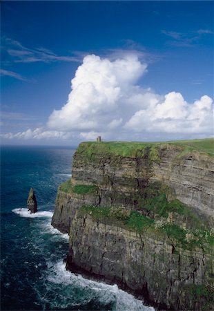 Falaises de Moher, Co Clare, Irlande ;  Falaises au-dessus de l'océan Atlantique Photographie de stock - Rights-Managed, Code: 832-03233513