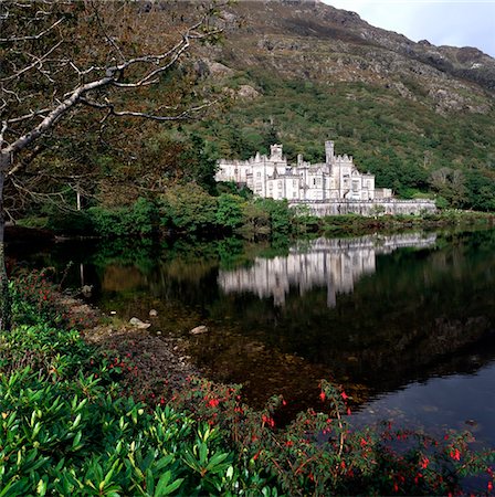 Building at the waterfront, Kylemore Abbey, Connemara, County Galway, Republic Of Ireland Stock Photo - Rights-Managed, Code: 832-03358610