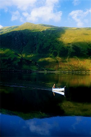simsearch:832-03232135,k - High angle view of a person boating in a lake, Killary Harbor, County Galway, Republic Of Ireland Stock Photo - Rights-Managed, Code: 832-03358688