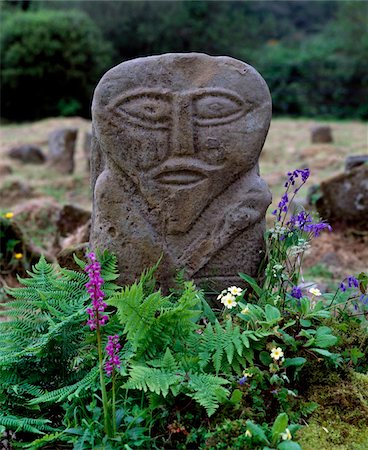 The Janus Stone, Boa Island Co Fermanagh, Ireland Foto de stock - Con derechos protegidos, Código: 832-03358852