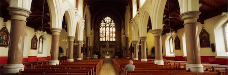 sitting in pews - Church of the Immaculate Conception, Strabane, Co Tyrone, Ireland Stock Photo - Rights-Managed, Code: 832-03358935