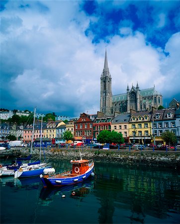 queenstown - Cobh Cathedral & Harbour, Co Cork, Ireland Stock Photo - Rights-Managed, Code: 832-03358993