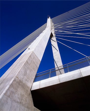 suspended bridge - Luas Bridge, Dundrum, Dublin, Ireland Stock Photo - Rights-Managed, Code: 832-03359094
