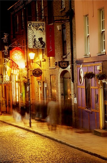 Temple Bar, Crown Alley, Dublin City, County Dublin, Ireland; Streetscape Stock Photo - Premium Rights-Managed, Artist: IIC, Image code: 832-03359134