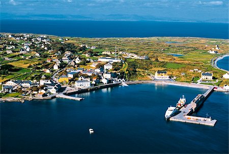 Kilronan, Inishmore, Aran Islands, Co Galway, Ireland;  Aerial view of a town Stock Photo - Rights-Managed, Code: 832-03359215