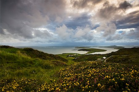 simsearch:832-03359286,k - Co Galway, Ireland; View from Sky Road near the town of Clifden Foto de stock - Con derechos protegidos, Código: 832-03359283