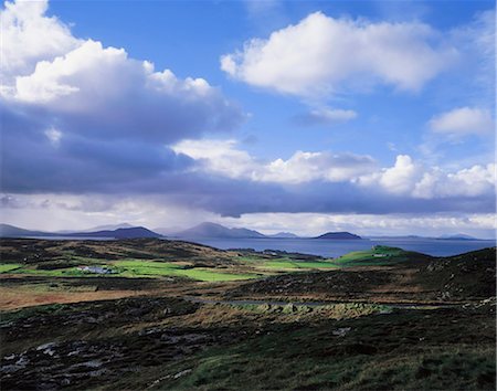 simsearch:832-03232174,k - Malin Head, Inishowen, Co Donegal, Ireland; Rain Shower Over A Landscape Foto de stock - Con derechos protegidos, Código: 832-03639447