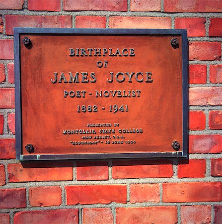 plaque - Lieu de naissance de James Joyce, 41 Square de Brighton, Rathgar, Co Dublin, Irlande Photographie de stock - Rights-Managed, Code: 832-03639511