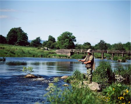 Castleconnell, Co Limerick, Ireland; Fishing Fotografie stock - Rights-Managed, Codice: 832-03639658