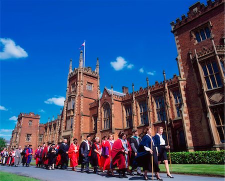 Queen's University, Belfast, Ireland, Parade Of Academics, Graduation Ceremony Stock Photo - Rights-Managed, Code: 832-03639865