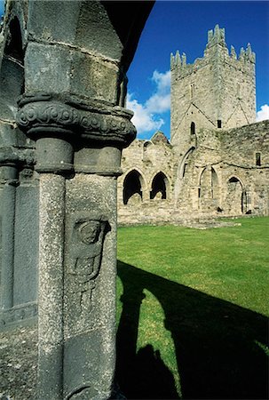 Abbaye de Jerpoint, Co Kilkenny, Irlande ; Abbaye du XIIe siècle Photographie de stock - Rights-Managed, Code: 832-03640186