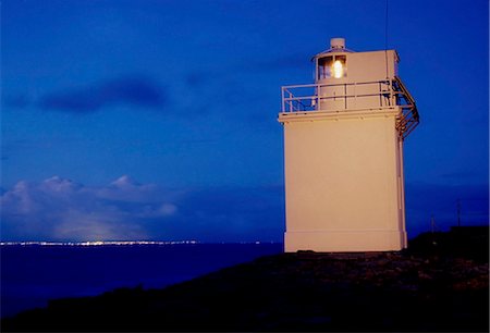 Blackhead Lighthouse, County Clare, Ireland; Lighthouse Beacon At Night Stock Photo - Rights-Managed, Code: 832-03640203