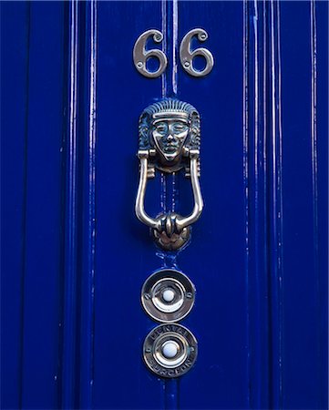 endereço - Dublin, Ireland, Close-Up Detail Of Georgian Style Door Knocker Foto de stock - Direito Controlado, Número: 832-03640295