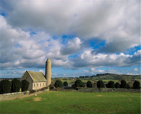 Co Down – Saul Nr. Downpatrick, Kirche & Round Tower (1932), St Patricks erste Kirche, Stockbilder - Lizenzpflichtiges, Bildnummer: 832-03640447