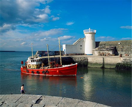 Hafen und Angeln Boot, Balbriggan, Co. Dublin, Irland Stockbilder - Lizenzpflichtiges, Bildnummer: 832-03640448