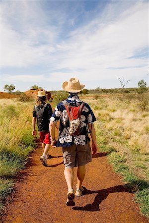 Two men walking in bushland, Rear View Stock Photo - Rights-Managed, Code: 832-03724022