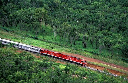 The Ghan Train going through forest Stock Photo - Rights-Managed, Code: 832-03724114