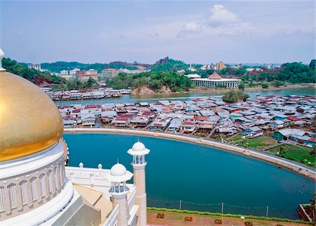 View from a mosque in Bandar Seri Begawan. Foto de stock - Con derechos protegidos, Código: 832-03724316