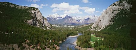 snow capped mountain canada - Bow River Valley, High Angle View Stock Photo - Rights-Managed, Code: 832-03724331