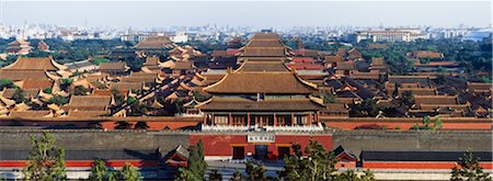 View of the Forbidden City at dusk from Jingshan Park. Foto de stock - Con derechos protegidos, Código: 832-03724457