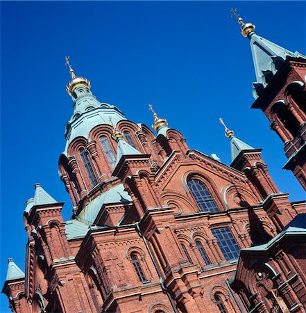 finland landmark - Uspenski Cathedral, Low Angle View Stock Photo - Rights-Managed, Code: 832-03724736