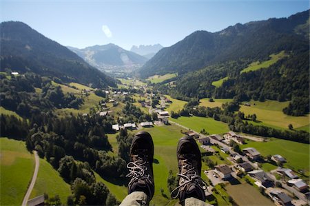 Paraglider's feet over Morzine Stock Photo - Rights-Managed, Code: 832-03724741